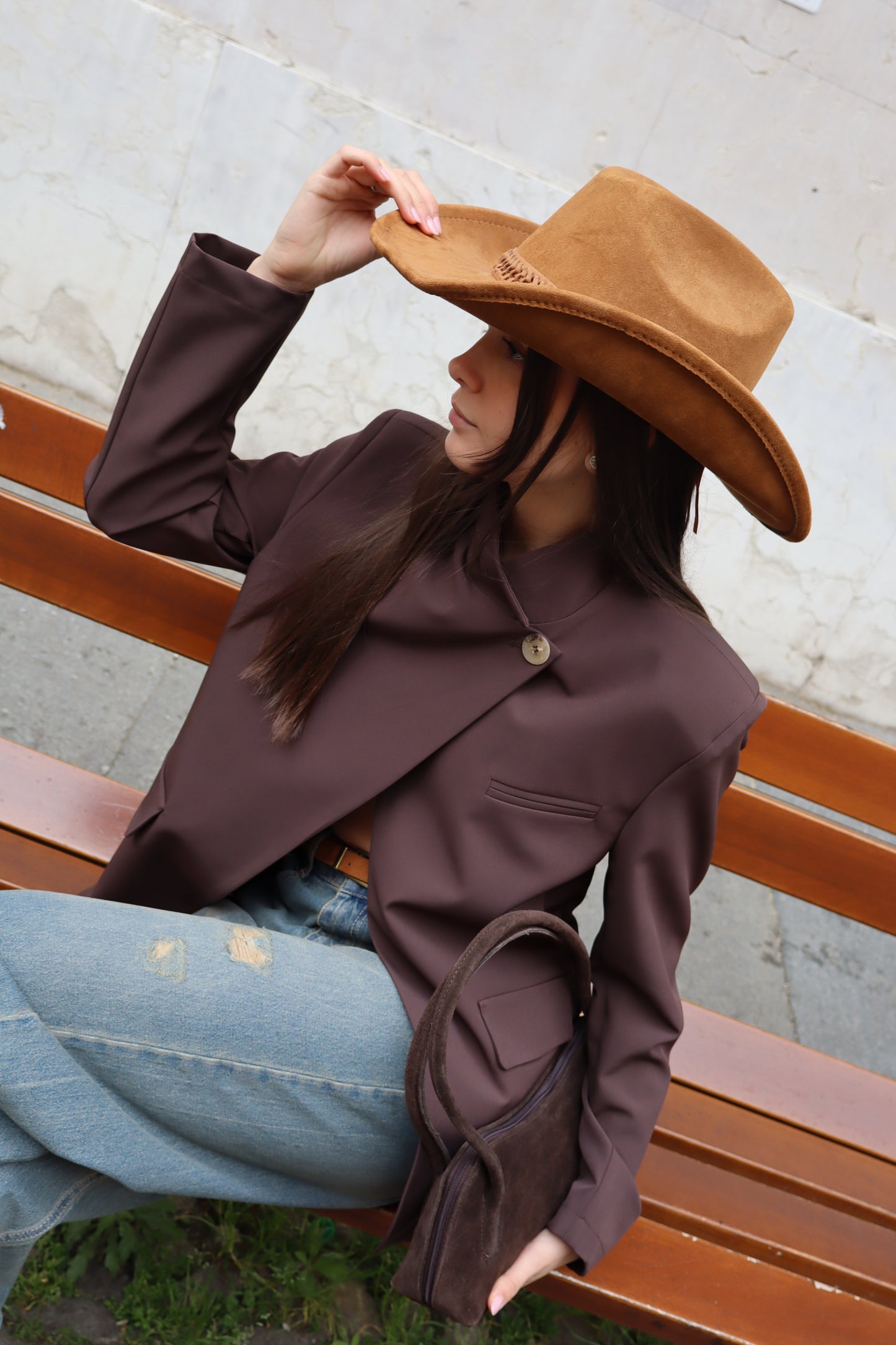 BLAZER ALLACCIATURA ASSIMMETRICA MORO