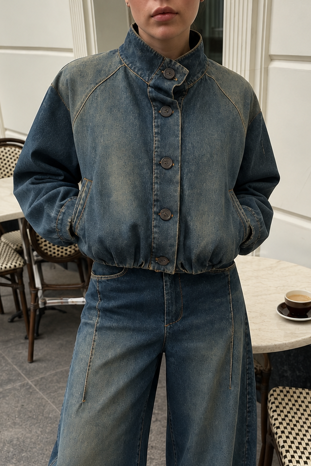 BOMBER DENIM CON BOTTONI