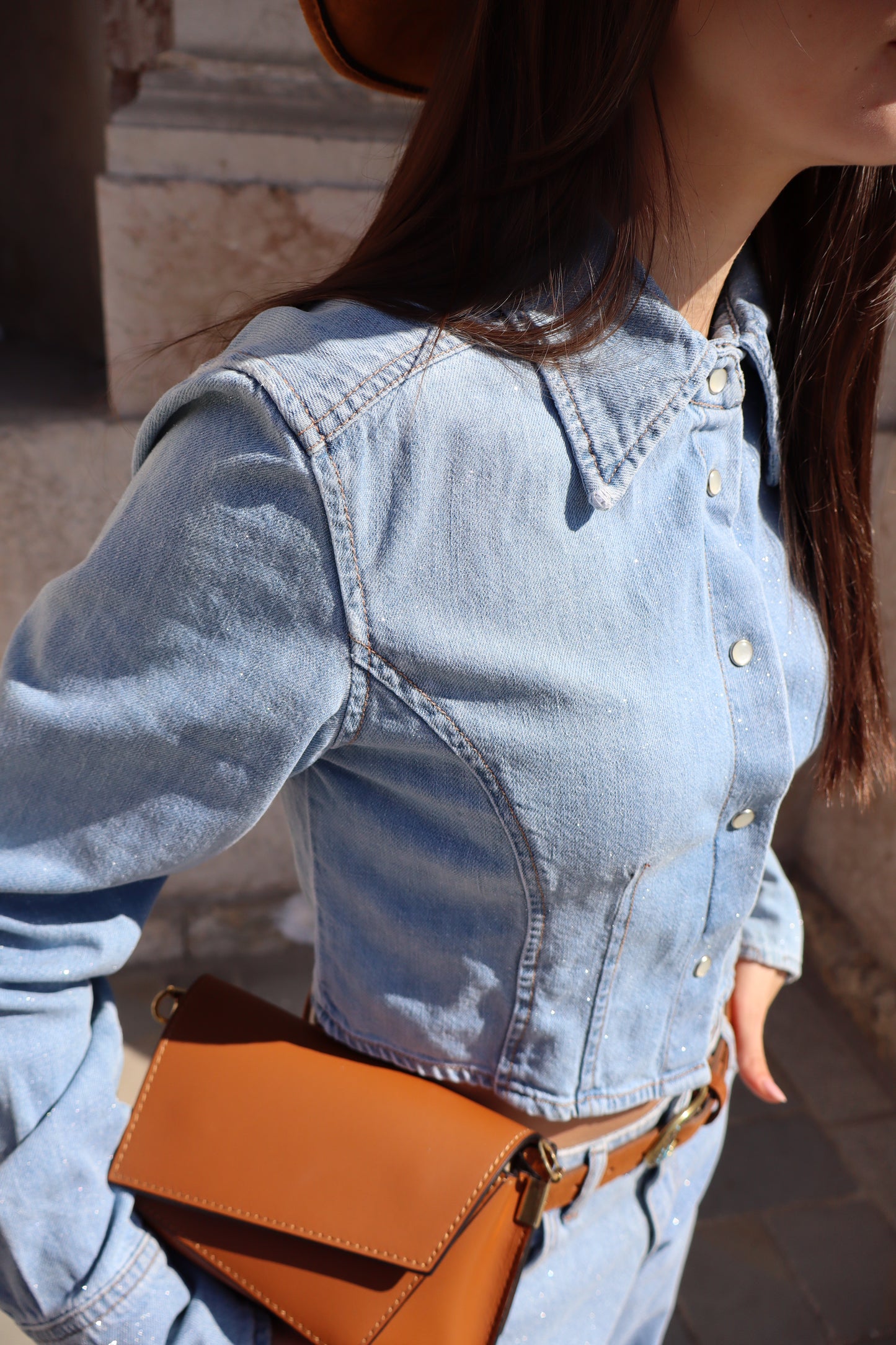 CAMICIA DENIM GLITTER