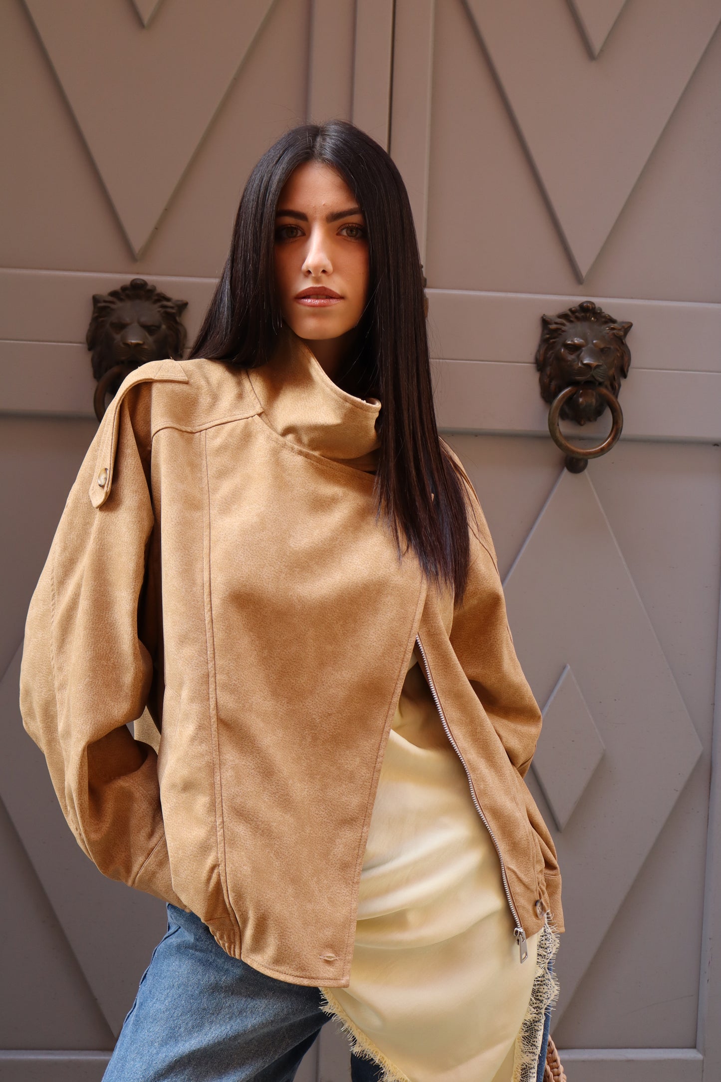 BOMBER SAFARI IN CROSTA BEIGE