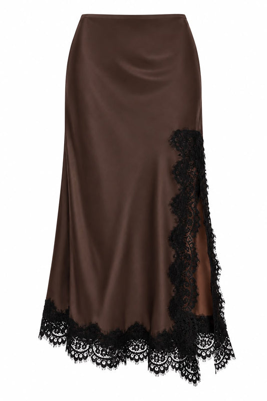 GONNA MIDI CON PIZZO NERO