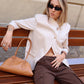BLAZER MEZZA MANICA ALLACCIATURA ASIMMETRICA SABBIA