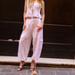 GILET IN PIZZO CON LACCI BIANCO