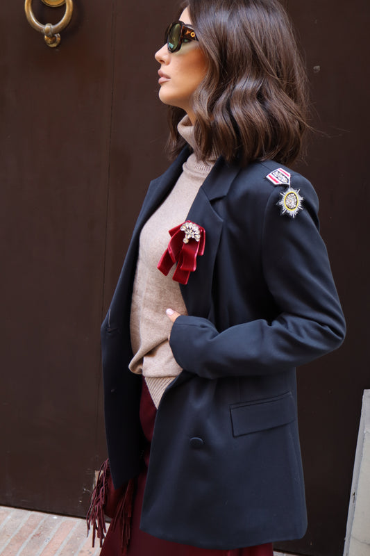 BLAZER DOPPIO PETTO CON SPILLE