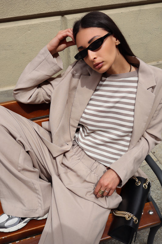 GIACCA TENCEL VISCOSA/LINO BEIGE
