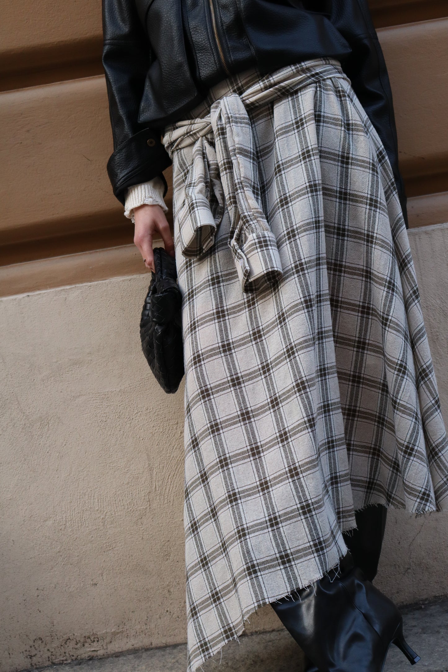 GONNA CAMICIA A QUADRI VERDE