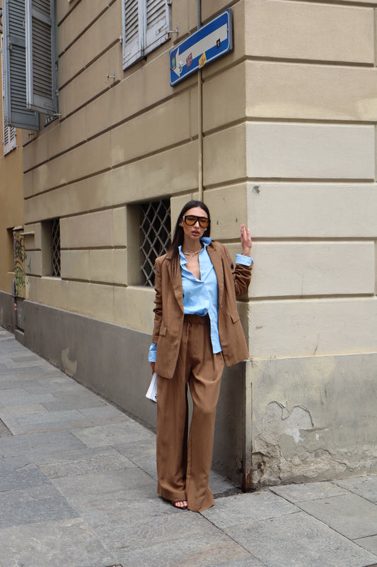 GIACCA TENCEL VISCOSA/LINO CAMEL