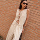 GILET VISCOSA/LINO CON LACCI