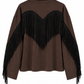 MAGLIA MANICA A CAMPANA CON FRANGE